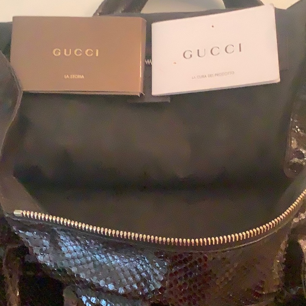 Authentic Gucci Python Hysteria Large Tote Black … - image 7